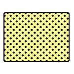 Polka Dots - Black on Pastel Yellow Double Sided Fleece Blanket (Small) (Two Sides)