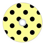 Polka Dots - Black on Pastel Yellow CD Wall Clock