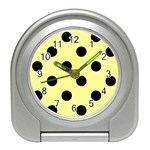 Polka Dots - Black on Pastel Yellow Desk Alarm Clock