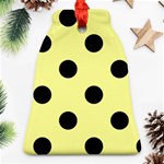 Polka Dots - Black on Pastel Yellow Bell Ornament (Two Sides)