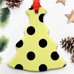 Polka Dots - Black on Pastel Yellow Christmas Tree Ornament (Two Sides)