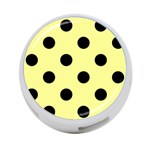 Polka Dots - Black on Pastel Yellow 4-Port USB Hub (One Side)