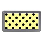 Polka Dots - Black on Pastel Yellow Memory Card Reader (Mini)