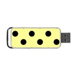 Polka Dots - Black on Pastel Yellow Portable USB Flash (One Side)
