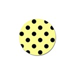 Polka Dots - Black on Pastel Yellow Golf Ball Marker