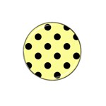 Polka Dots - Black on Pastel Yellow Hat Clip Ball Marker