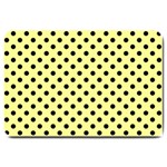 Polka Dots - Black on Pastel Yellow Large Doormat