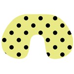 Polka Dots - Black on Pastel Yellow Travel Neck Pillow
