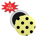 Polka Dots - Black on Pastel Yellow 1.75  Magnet (10 pack)