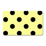 Polka Dots - Black on Pastel Yellow Magnet (Rectangular)