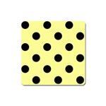 Polka Dots - Black on Pastel Yellow Magnet (Square)