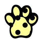 Polka Dots - Black on Pastel Yellow Magnet (Paw Print)