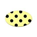 Polka Dots - Black on Pastel Yellow Sticker Oval (100 pack)
