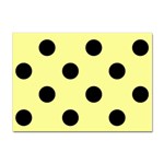 Polka Dots - Black on Pastel Yellow Sticker A4 (10 pack)