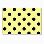 Polka Dots - Black on Pastel Yellow Postcards 5  x 7  (Pkg of 10)