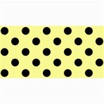 Polka Dots - Black on Pastel Yellow 4  x 8  Photo Cards