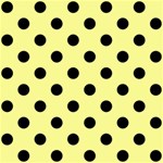 Polka Dots - Black on Pastel Yellow ScrapBook Page 8  x 8 