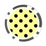 Polka Dots - Black on Pastel Yellow Poker Chip Card Guard (10 pack)