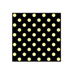 Polka Dots - Pastel Yellow on Black Satin Bandana Scarf