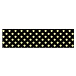 Polka Dots - Pastel Yellow on Black Satin Scarf (Oblong)