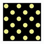 Polka Dots - Pastel Yellow on Black Medium Glasses Cloth (2 Sides)