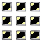 Polka Dots - Pastel Yellow on Black Mega Link Italian Charm (9 pack)