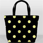 Polka Dots - Pastel Yellow on Black Bucket Bag