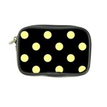 Polka Dots - Pastel Yellow on Black Coin Purse