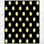 Polka Dots - Pastel Yellow on Black Canvas 11  x 14 