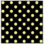 Polka Dots - Pastel Yellow on Black Canvas 20  x 20 