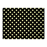 Polka Dots - Pastel Yellow on Black Double Sided Flano Blanket (Mini)
