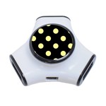 Polka Dots - Pastel Yellow on Black Portable USB Hub (One Side)