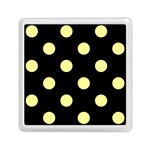 Polka Dots - Pastel Yellow on Black Memory Card Reader with Storage (Square)