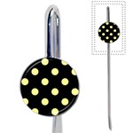 Polka Dots - Pastel Yellow on Black Book Mark