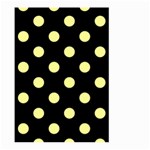 Polka Dots - Pastel Yellow on Black Large Garden Flag (Two Sides)