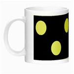 Polka Dots - Pastel Yellow on Black Night Luminous Mug