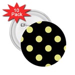Polka Dots - Pastel Yellow on Black 2.25  Button (10 pack)
