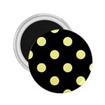 Polka Dots - Pastel Yellow on Black 2.25  Magnet