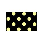 Polka Dots - Pastel Yellow on Black Sticker (Rectangular)