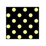 Polka Dots - Pastel Yellow on Black Greeting Card 5  x 7 