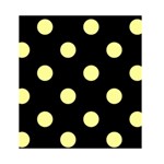 Polka Dots - Pastel Yellow on Black Greeting Card 4.5  x 6 