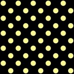 Polka Dots - Pastel Yellow on Black ScrapBook Page 8  x 8 