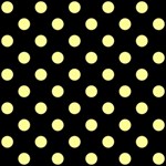 Polka Dots - Pastel Yellow on Black ScrapBook Page 12  x 12 