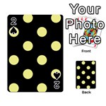 Polka Dots - Pastel Yellow on Black Playing Cards 54 Designs