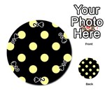 Polka Dots - Pastel Yellow on Black Playing Cards 54 (Round)