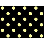 Polka Dots - Pastel Yellow on Black Birthday Cake 3D Greeting Card (7x5)