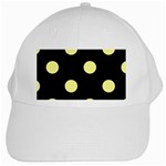 Polka Dots - Pastel Yellow on Black Black Cap