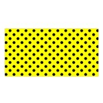 Polka Dots - Black on Yellow Satin Shawl