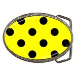 Polka Dots - Black on Yellow Belt Buckle