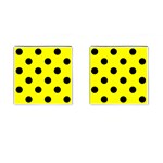Polka Dots - Black on Yellow Cufflinks (Square)